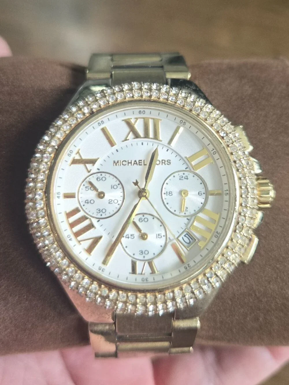 Michael Kors Camille MK5756 Gold Tone Chronograph Women's Watch Box Booklet